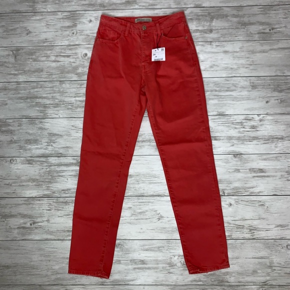 Zara Denim - Zara Basic Burnt Red Jeans Size 2 NWT